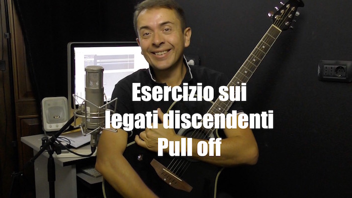 Corsi di chitarra on line: Esercizio sui legati discendenti – Pull off